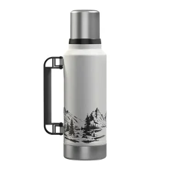 Outdoors Professional Stainless Steel Vacuum Insulated Termo Classic Water Bottle, 33 oz., White Mountains (OUTD9386)