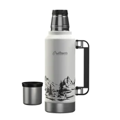 Outdoors Professional Stainless Steel Vacuum Insulated Termo Classic Water Bottle, 33 oz., White Mountains (OUTD9386)