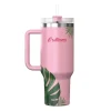 Outdoors Professional Stainless Steel Double-Walled Vacuum Insulated Tumbler with Straw, 40 oz., Tropical Pink (OUTD9249)