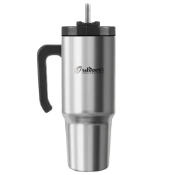Outdoors Professional Stainless Steel Double-Walled Vacuum Insulated Tumbler with Straw, 30 oz., Silver (OUTD9034)