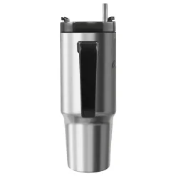 Outdoors Professional Stainless Steel Double-Walled Vacuum Insulated Tumbler with Straw, 30 oz., Silver (OUTD9034)