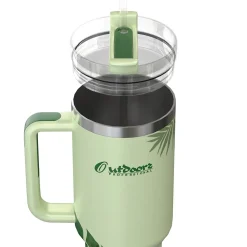 Outdoors Professional Stainless Steel Double-Walled Vacuum Insulated Tumbler with Straw, 40 oz., Tropical Green (OUTD9232)