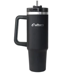 Outdoors Professional Stainless Steel Double-Walled Vacuum Insulated Tumbler with Straw, 40 oz., Black (OUTD9041)