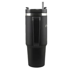 Outdoors Professional Stainless Steel Double-Walled Vacuum Insulated Tumbler with Straw, 30 oz., Black (OUTD9027)