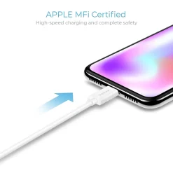 Overtime Lightning USB Cable for iPhone/iPad/iPod Touch, White (DCMFI01-8PINWH)