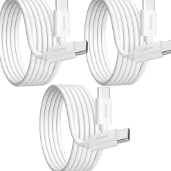 Overtime Overtime USBC Certified Charging Cables USB-C to USB-C Charging Cable, 10 ft., White, 3/Pack (MFIWHITE10FTX2)
