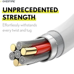 Overtime Overtime USBC Certified Charging Cables USB-C to USB-C Charging Cable, 10 ft., White, 3/Pack (MFIWHITE10FTX2)