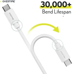 Overtime Overtime USB-C/USB-A Universal Charger with Two Certified USB-C to Lightning Cables, White (OTH2USB2ARG)