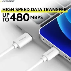 Overtime Overtime USB-C/USB-A Universal Charger with Two Certified USB-C to Lightning Cables, White (OTH2USB2ARG)