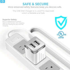 Overtime 3PC Kit Lightning Charging Kit/Bundle for iPhone/iPad/iPod Touch, White (DAC3IN1)