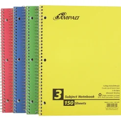 Oxford Earthwise 3-Subject Notebooks, 8.5