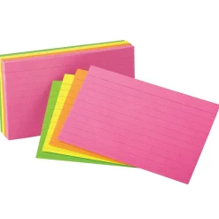 Oxford Glow Index Cards, 4" x 6", 100 Per Pack, 6 Packs (ESS99755-6)
