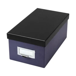 Oxford Index Card File Box, 1000-Card Capacity, Indigo/Black (406462)