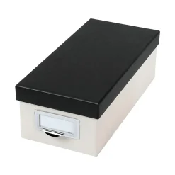 Oxford Index Card File Box, 1000-Card Capacity, Marble White/Black (OXF 406350)