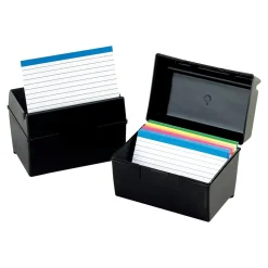Oxford Index Card File Box, 500-Card Capacity, Black (01581)