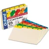 Oxford Laminated Tab Alpha Index Card Guides, 4" x 6", Manila, 25/Set (OXF04635)