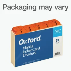 Oxford Laminated Tab Daily Index Card Guides, 5