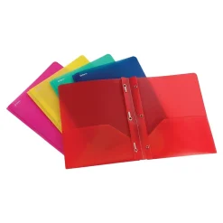 Oxford 2-Pocket Fastener Folders, Assorted Colors, 25/Box (OXF 99811)