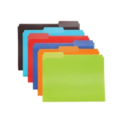 Oxford Poly File Folders, 1/3-Cut Tab, Letter-Size, Assorted Colors, 24/Pack (52004)