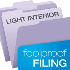 Oxford Recycled File Folder, 1/3-Cut Tab, Letter Size, Lavender, 100/Box (1521/3LAV)