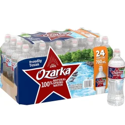 Ozarka 100% Natural Spring Water, Regular Flavor, 700ml Bottles with Sport Cap, 24/Carton (12086825)