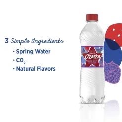 Ozarka Sparkling Water, Triple Berry, 16.9 oz. Bottles, 24/Carton (12349551)