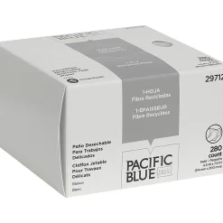Pacific Blue Basic AccuWipe Fiber/Bagasse Cleaning Wipers, 7.9" x 4.5", White, 280 Wipers/Box, 60/Carton (29712CT)