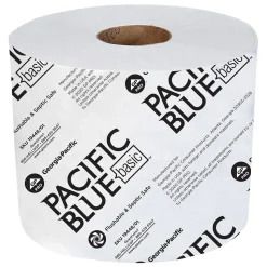 Pacific Blue Basic High Capacity Toilet Paper, 2-Ply, White, 1000 Sheets/Roll, 48 Rolls/Carton (19448/01)