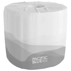 Pacific Blue Basic 1-Ply Inner Wrapped Embossed Toilet Paper by GP PRO, White, 550 Sheets/Roll, 80 Rolls/Case (19881/01)