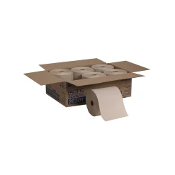 Pacific Blue Basic Recycled Hardwound Paper Towel, 1-Ply, Brown, 800'/Roll, 6 Rolls/Carton (26301)