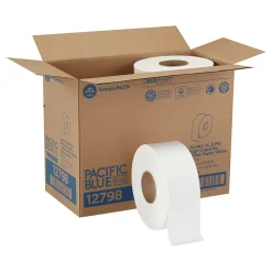 Pacific Blue Recycled Jumbo Jr. Toilet Paper, 2-Ply, White, 1000 ft./Roll, 8 Rolls/Carton (12798)