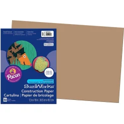Pacon 12" x 18" Construction Paper, Light Brown, 50 Sheets/Pack (PAC6907)