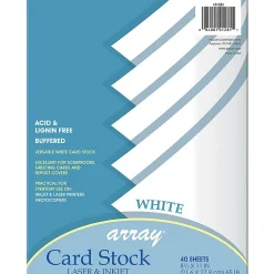 Pacon® Card Stock, White, 8-1/2" x 11", 40 Sheets Per Pack, 3 Packs (PAC101281-3)