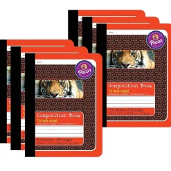 Pacon Composition Notebooks, 9.75" x 7.5", Primary Ruled, 100 Sheets, Multicolor, 6/Bundle (PAC2427-6)