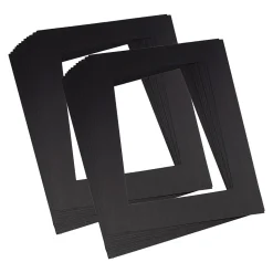 Pacon® Pre-Cut Mat Frames, 11.5" x 16.75" Frame, 8" x 10.75" Window, Black, 12 Per Pack, 2 Packs (PAC72560-2)