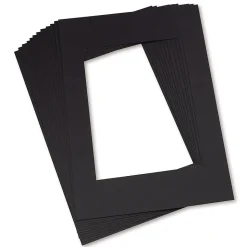 Pacon® Pre-Cut Mat Frames, 11.5" x 16.75" Frame, 8" x 10.75" Window, Black, 12 Per Pack, 2 Packs (PAC72560-2)