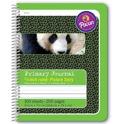 Pacon Spiral Bound Composition Book Hardcover Journal, 9.75" x 7.5", Green Panda (PAC2434)