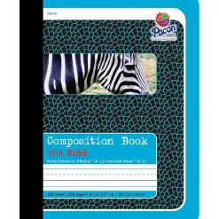 Pacon 1-Subject Composition Notebooks, 9.75" x 7.5", College Ruled, 200 Sheets, Blue (P2425)