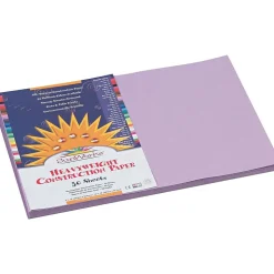 Pacon SunWorks 12" x 18" Construction Paper, Lilac, 50 Sheets/Pack (7107)