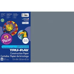 Pacon Tru-Ray 12" x 18" Construction Paper, Slate, 50 Sheets/Pack (PAC103060)