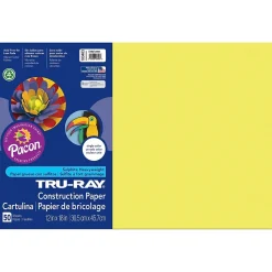 Pacon Tru-Ray 12" x 18" Construction Paper, Lively Lemon, 50 Sheets/Pack, 3 Packs (PAC103403-3)