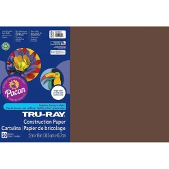 Pacon Tru-Ray 12" x 18" Construction Paper, Dark Brown, 50 Sheets/Pack, 3/Pack (PAC103056)