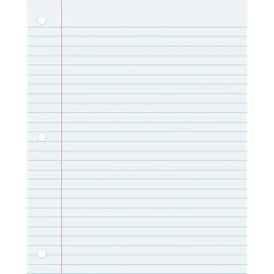 Pacon Wide Ruled Filler Paper, 8" x 10.5", 3-Hole Punched, 150 Sheets/Pack, 6 Packs/Bundle (PACMMK09250-6)