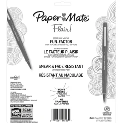 Paper Mate Flair Felt Pens, Medium Point, 0.7mm, Assorted Ink, 24/Pack (1978998)