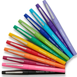 Paper Mate Flair Felt Pens, Medium Point, 0.7mm, Assorted Ink, Dozen (74423)