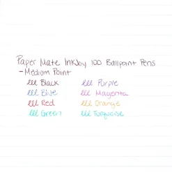 Paper Mate InkJoy 100 Retractable Ballpoint Pen, Medium Point, Red Ink, 12/Pack (1951252)