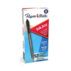 Paper Mate InkJoy 100RT Retractable Ballpoint Pen, Medium Point, Black Ink, Dozen (1803472)