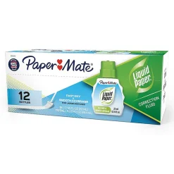 Paper Mate Liquid Paper Correction Fluid, 22ml., White, 12/Pack (56401)