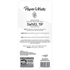 Paper Mate Liquid Paper DryLine Grip Correction Tape, White, 2/Pack (87813)