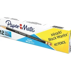 Paper Mate Mirado Black Warrior Wooden Pencil, 2.2mm, #2 Soft Lead, Dozen (2254)
